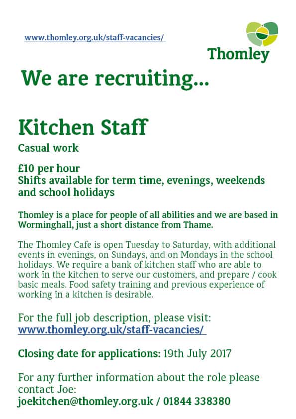 Thomley Kitchen Staff